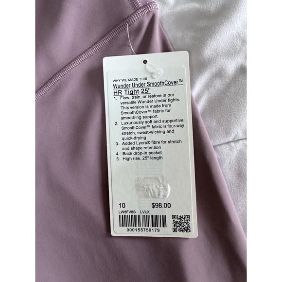 New Lululemon Wunder Under SmoothCover High-Rise Tight 25" Size 10 Lavender Lux - Picture 3 of 12